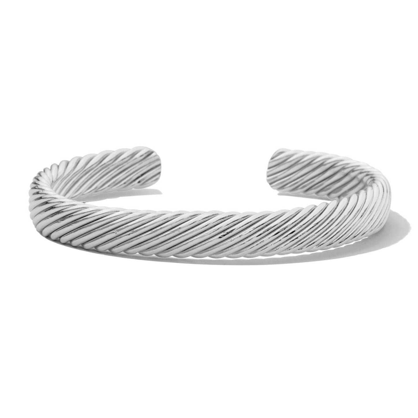 Classic Cable Cuff: Silver