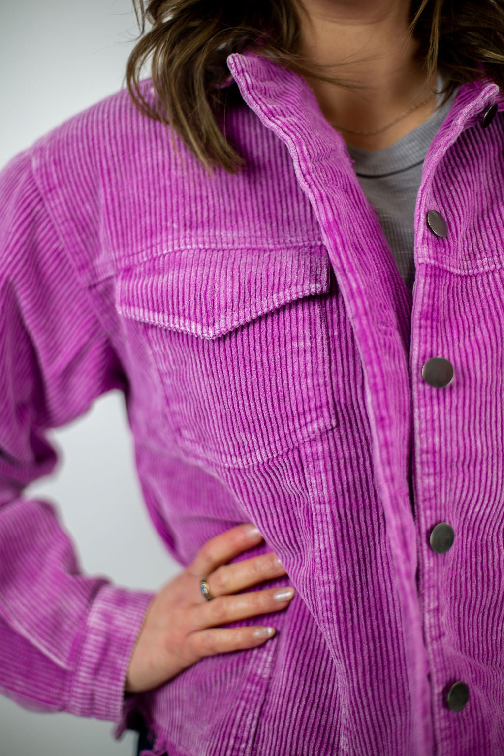 POL Cropped Jacket - Plum Berry