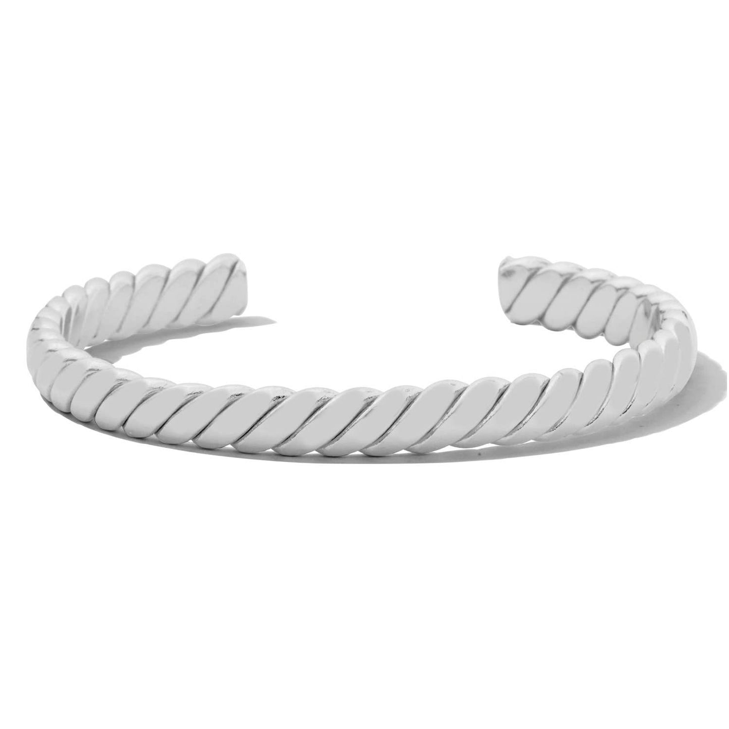 Twisted Classic Cable Cuff: Silver