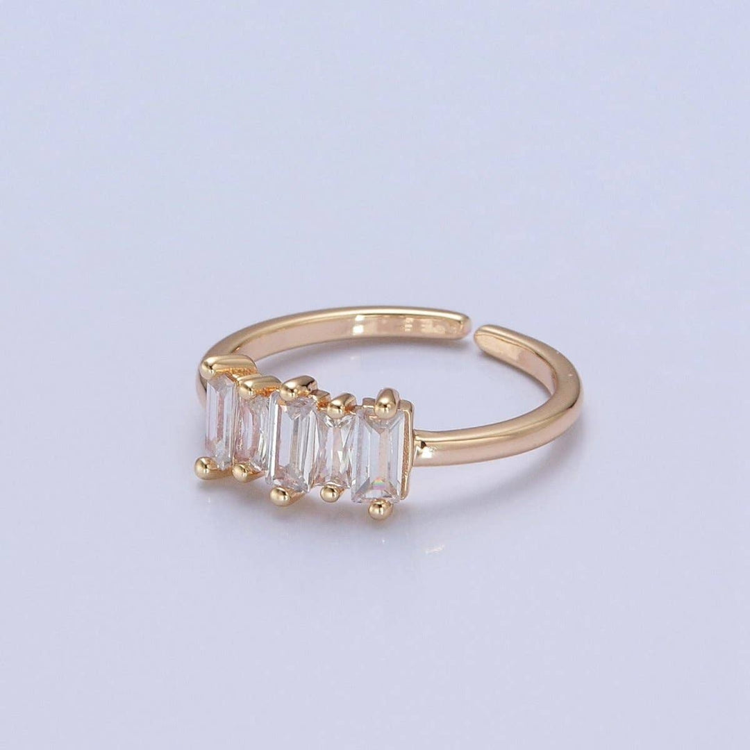 Minimalist Baguette Stone Stackable Ring