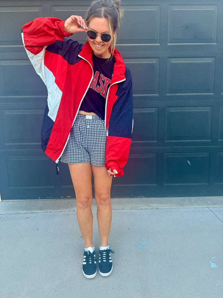 Retro Plaid High-Waisted Shorts