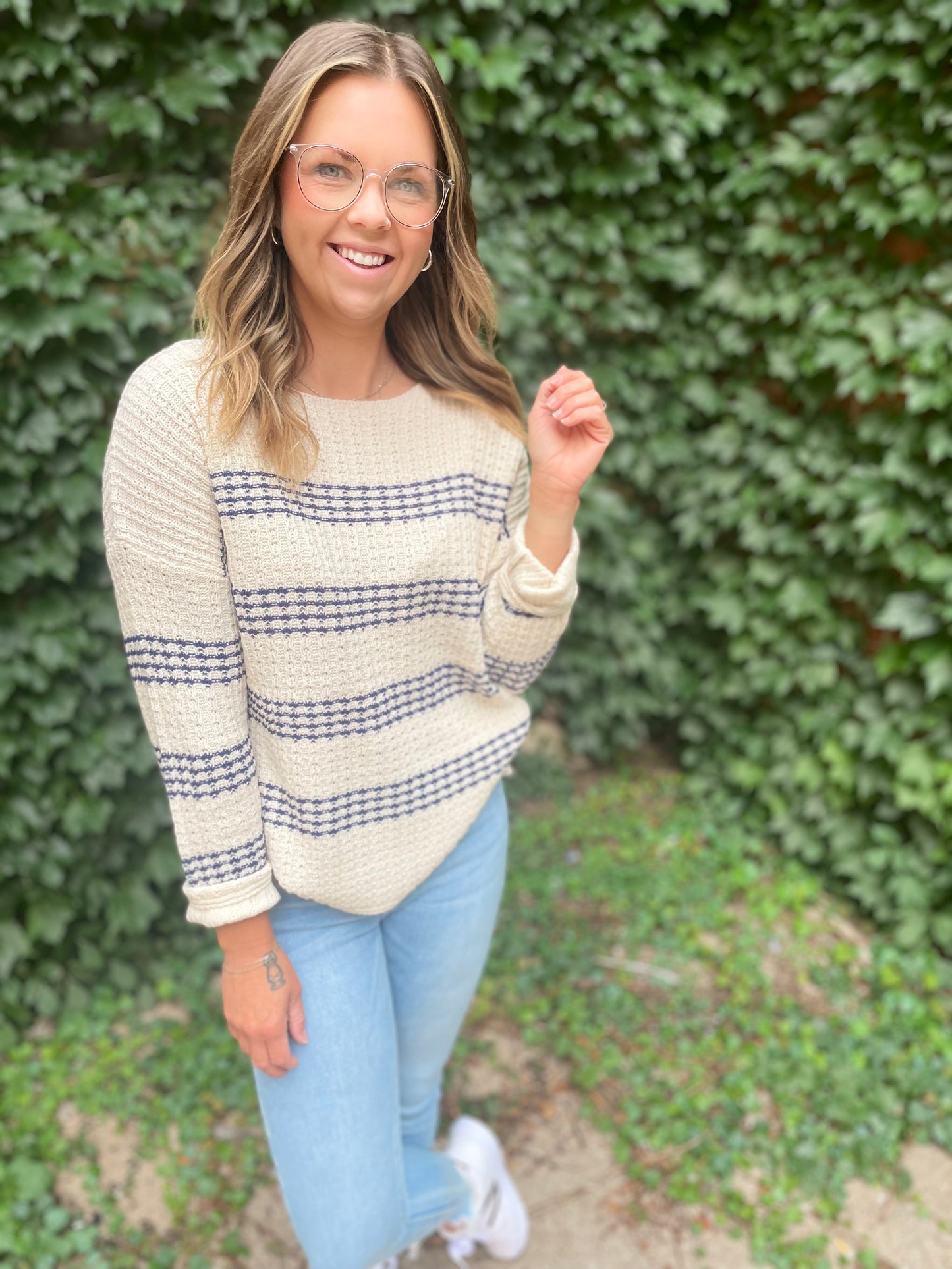 Navy Striped Sweater