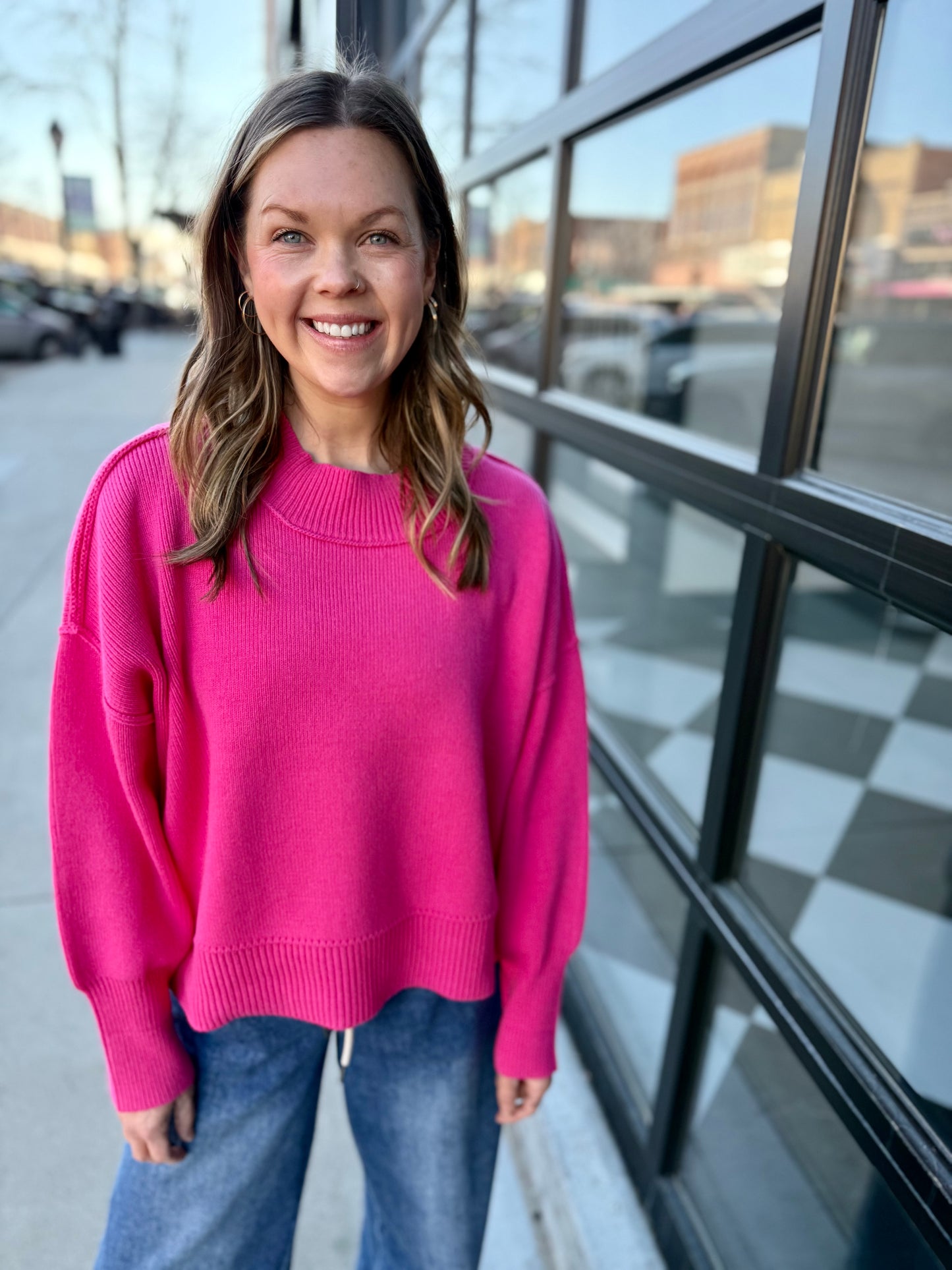 The Jackson Long Sleeve - Fuchsia