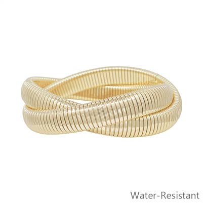 Ribbed Twisted Bracelet - Gold