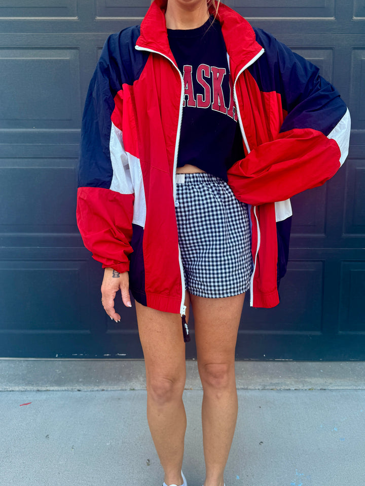 Retro Plaid High-Waisted Shorts