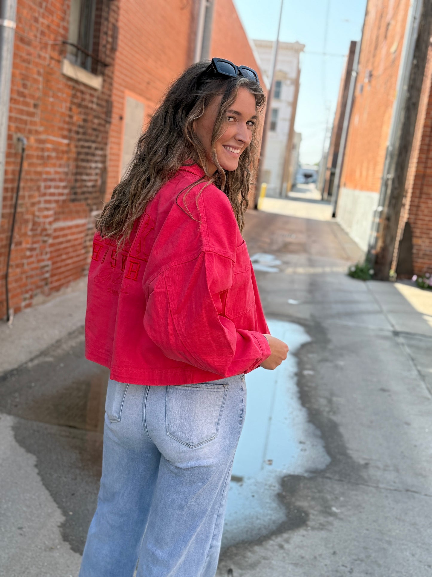 Red Huskers Denim Jacket