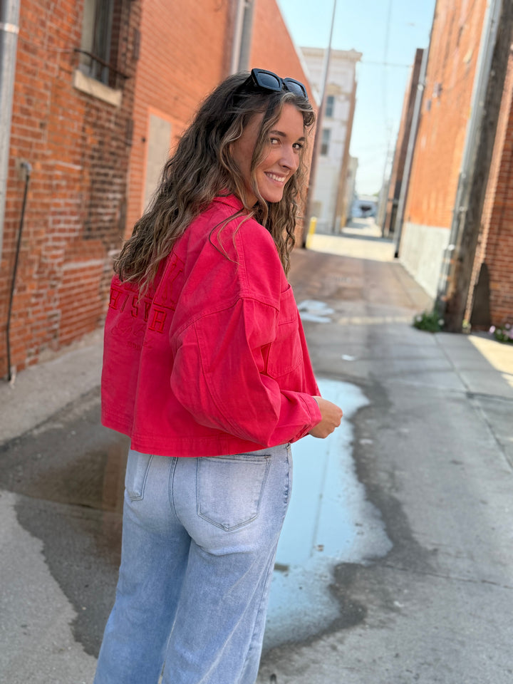 Red Huskers Denim Jacket