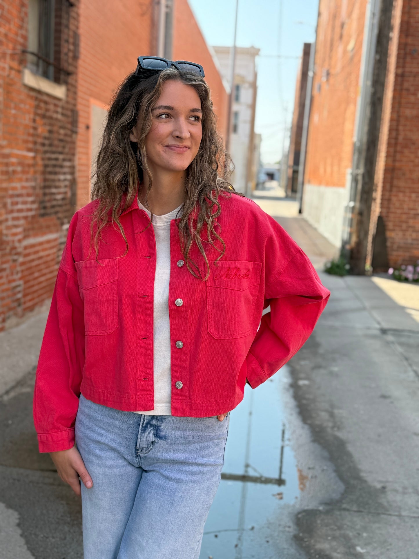Red Huskers Denim Jacket