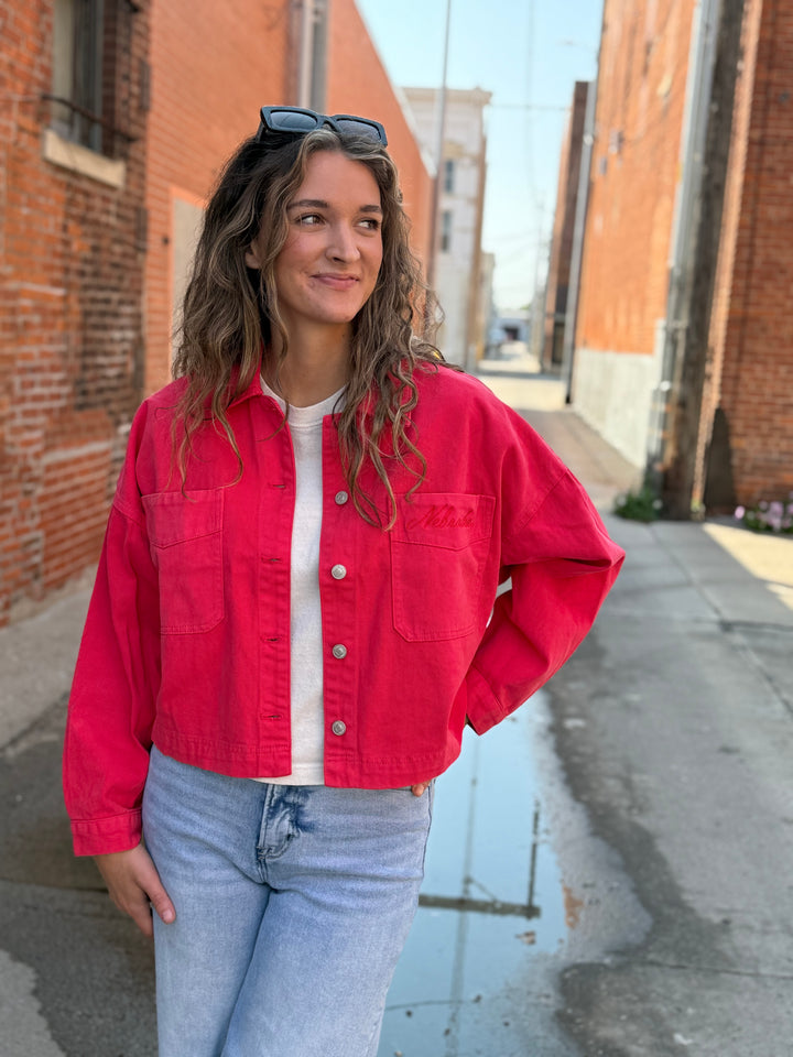 Red Huskers Denim Jacket