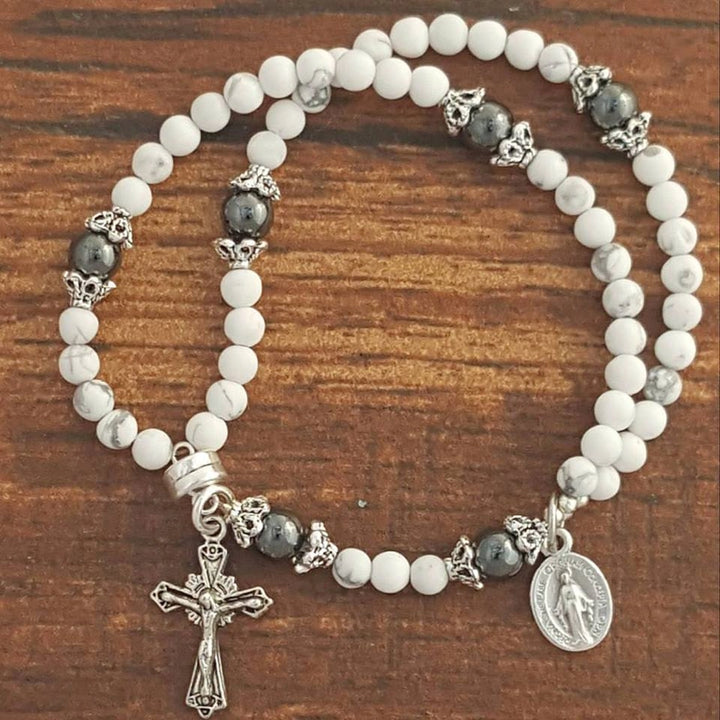 Frosted Howlite Wrist Rosary