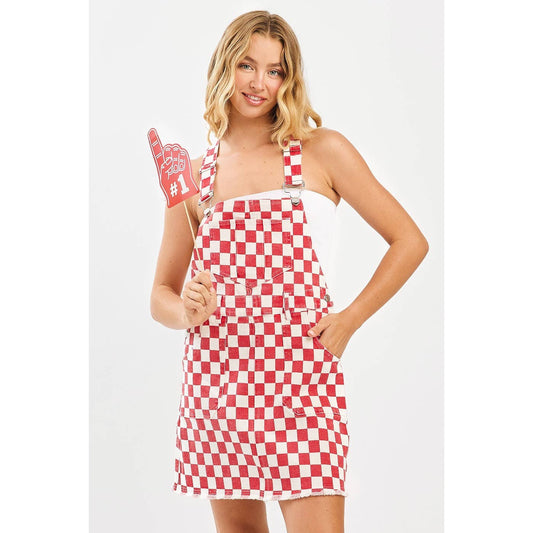 The Tailgate Checkered Overall Mini Dress