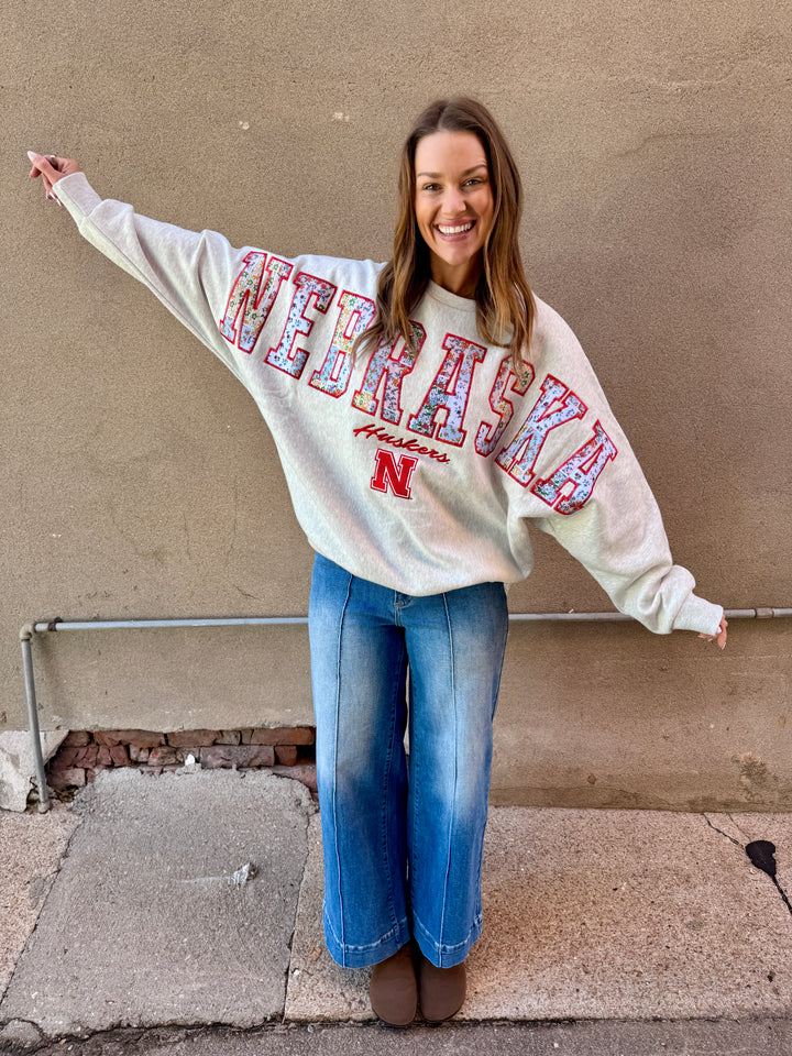 Nebraska Quilted Grey Fleece