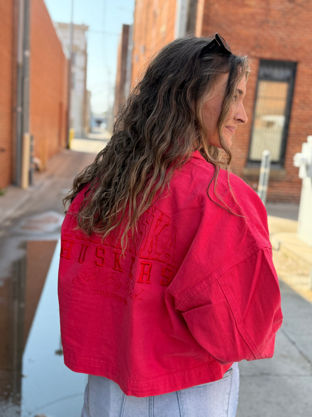 Red Huskers Denim Jacket