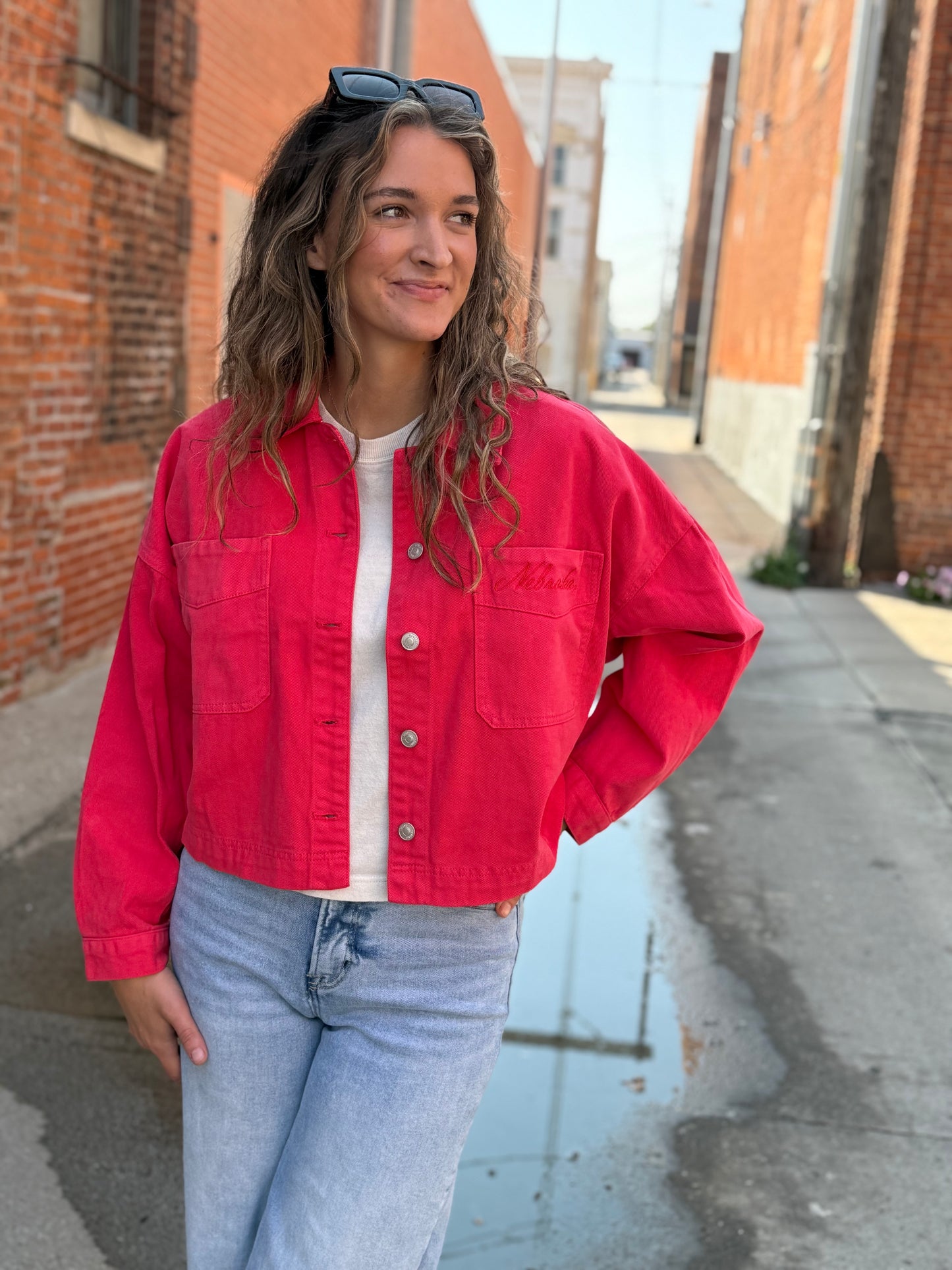 Red Huskers Denim Jacket