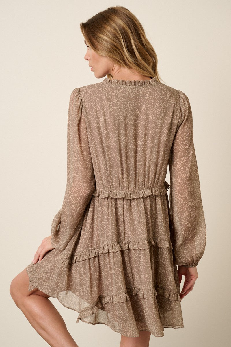 Taupe Dotted Dress