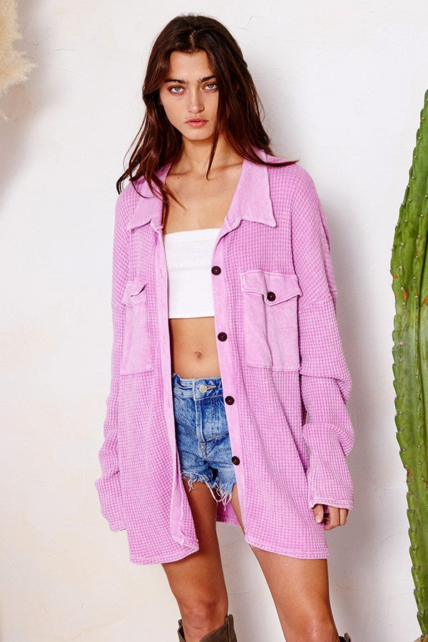 Vintage Wash Waffle Jacket