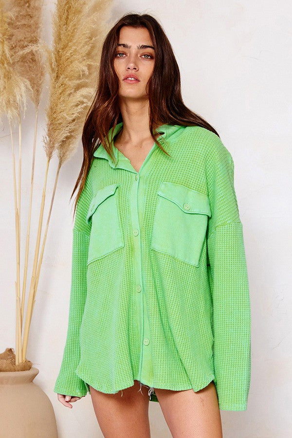 Vintage Wash Waffle Jacket
