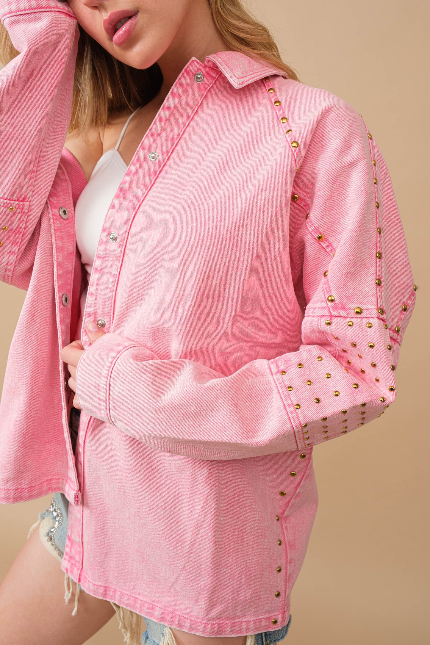Studded Jacket - Pink
