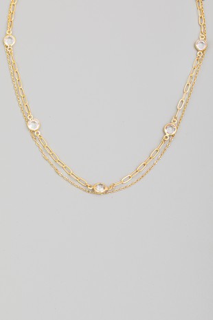 Mini Faceted Charm Layered Necklace