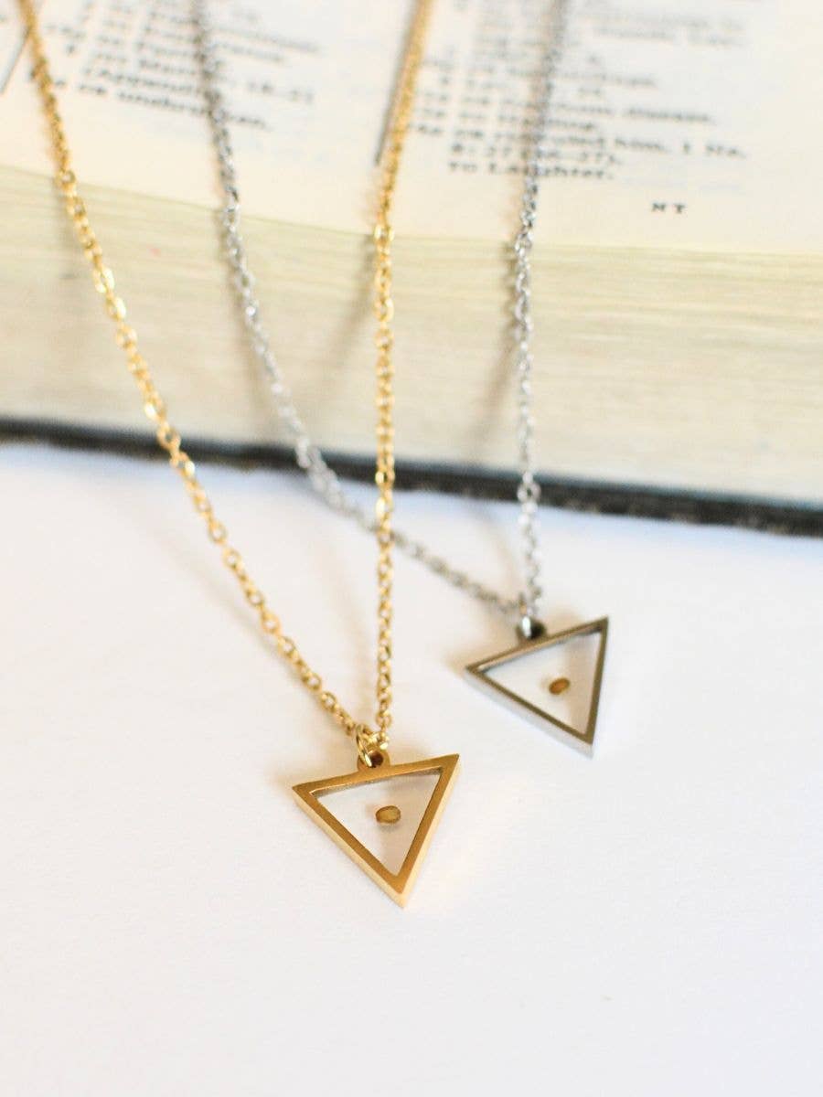Mustard Seed Triangle Necklace