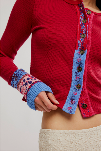WTF Noa Cardigan - Crimson