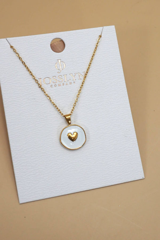 WHITE HEART NECKLACE