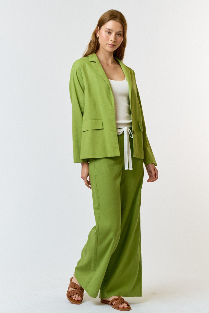 Green Linen Pants