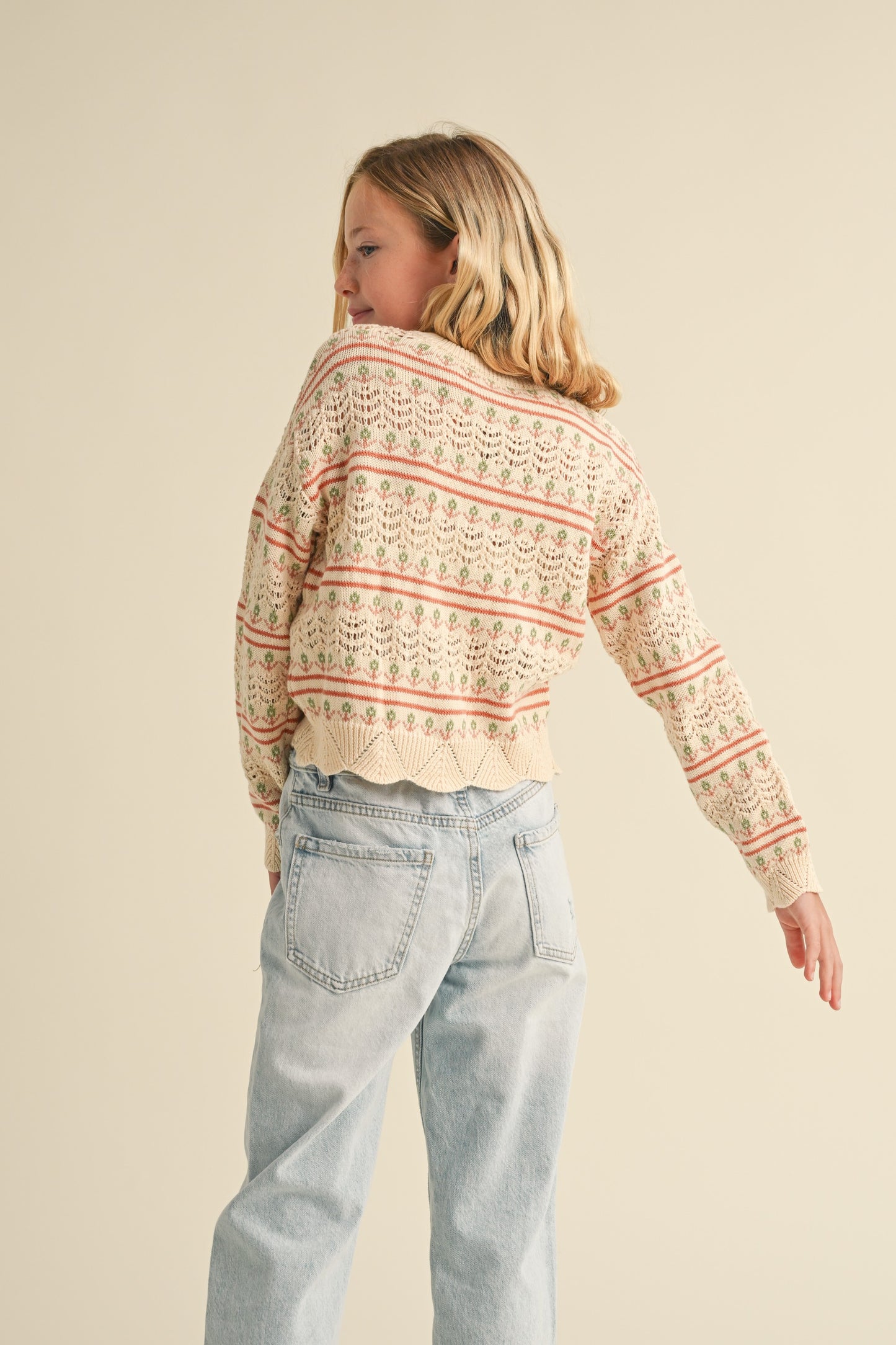 Pointell Knit Pullover - Tween Girls