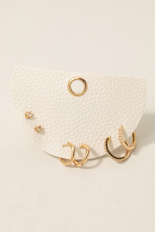 Hoop And Stud Earrings Set