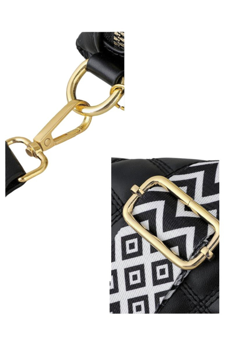 Urban Luxe Quilted Crossbody Bum Bag - Black