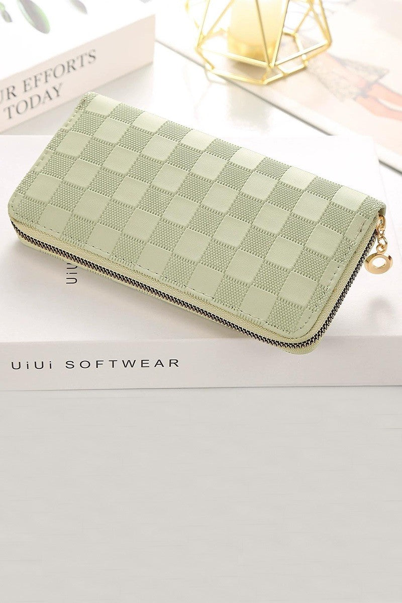 Luxe Checkered Monogram Vegan Leather Wallet