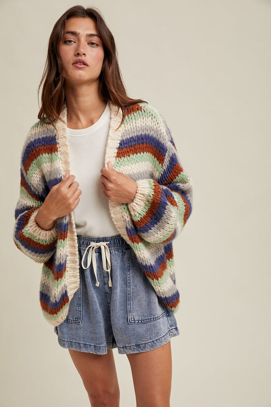 Cozy Striped Knit Cardigan