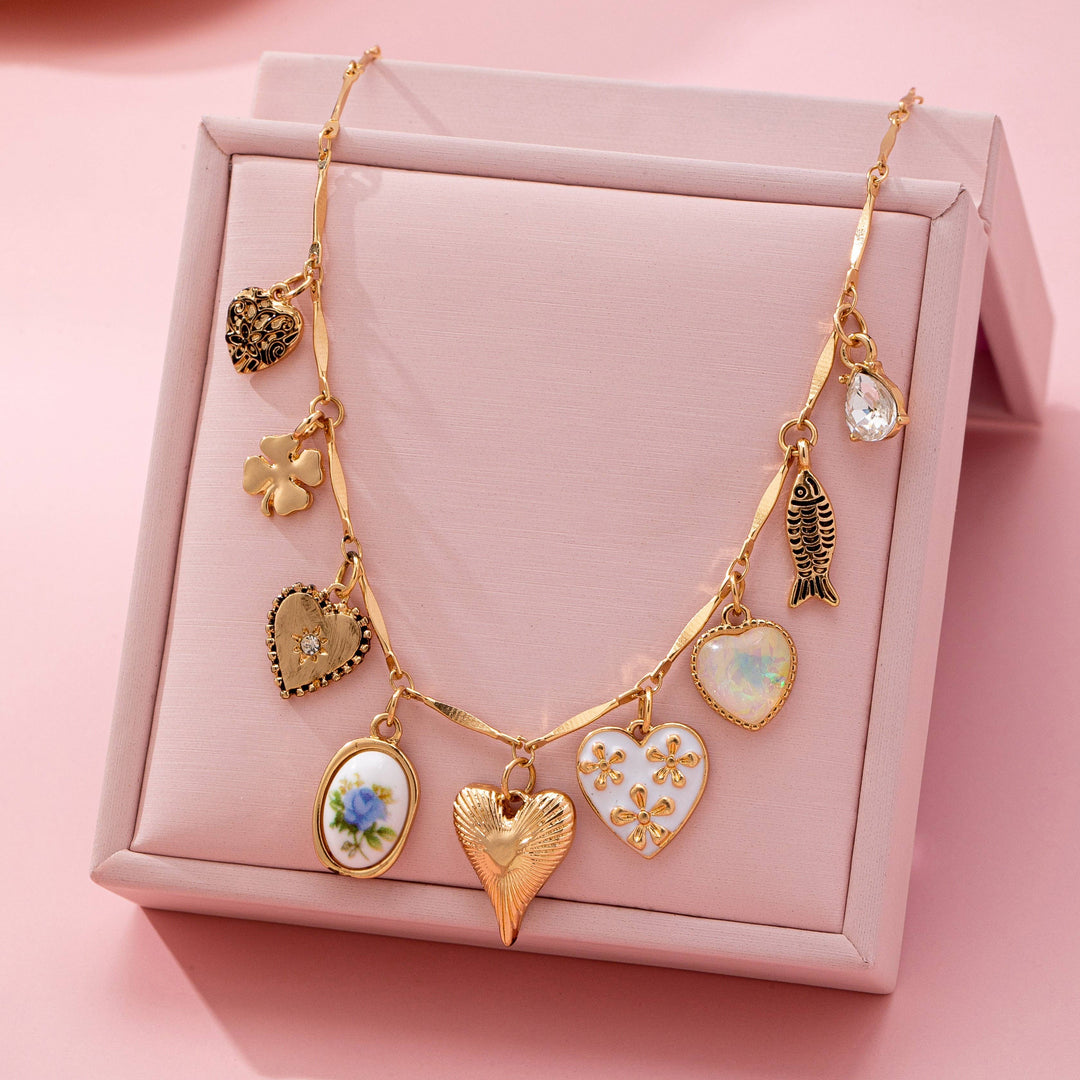 Hearted Charm Necklace