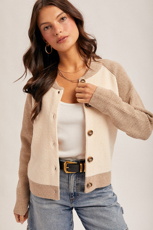 Color Block Varsity Cardigan