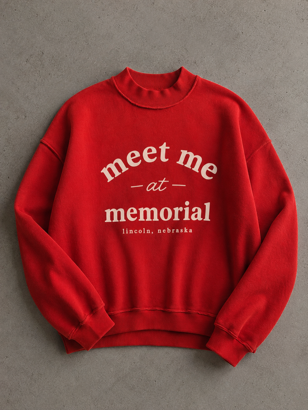Reversable Mock Neck Sweatshirt  -Red