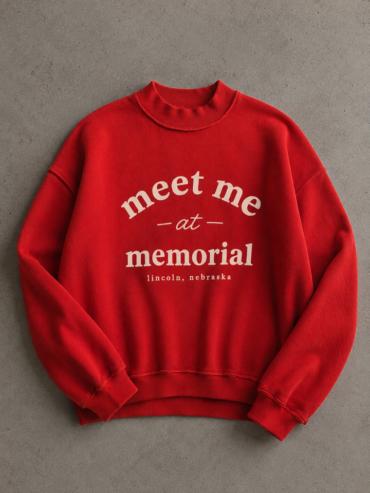 Reversable Mock Neck Sweatshirt  -Red