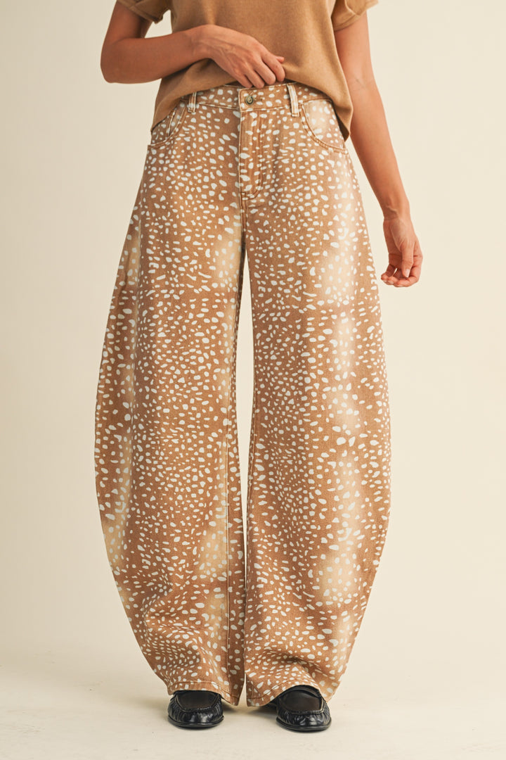 Wildwood Deer Print Barrel Jeans