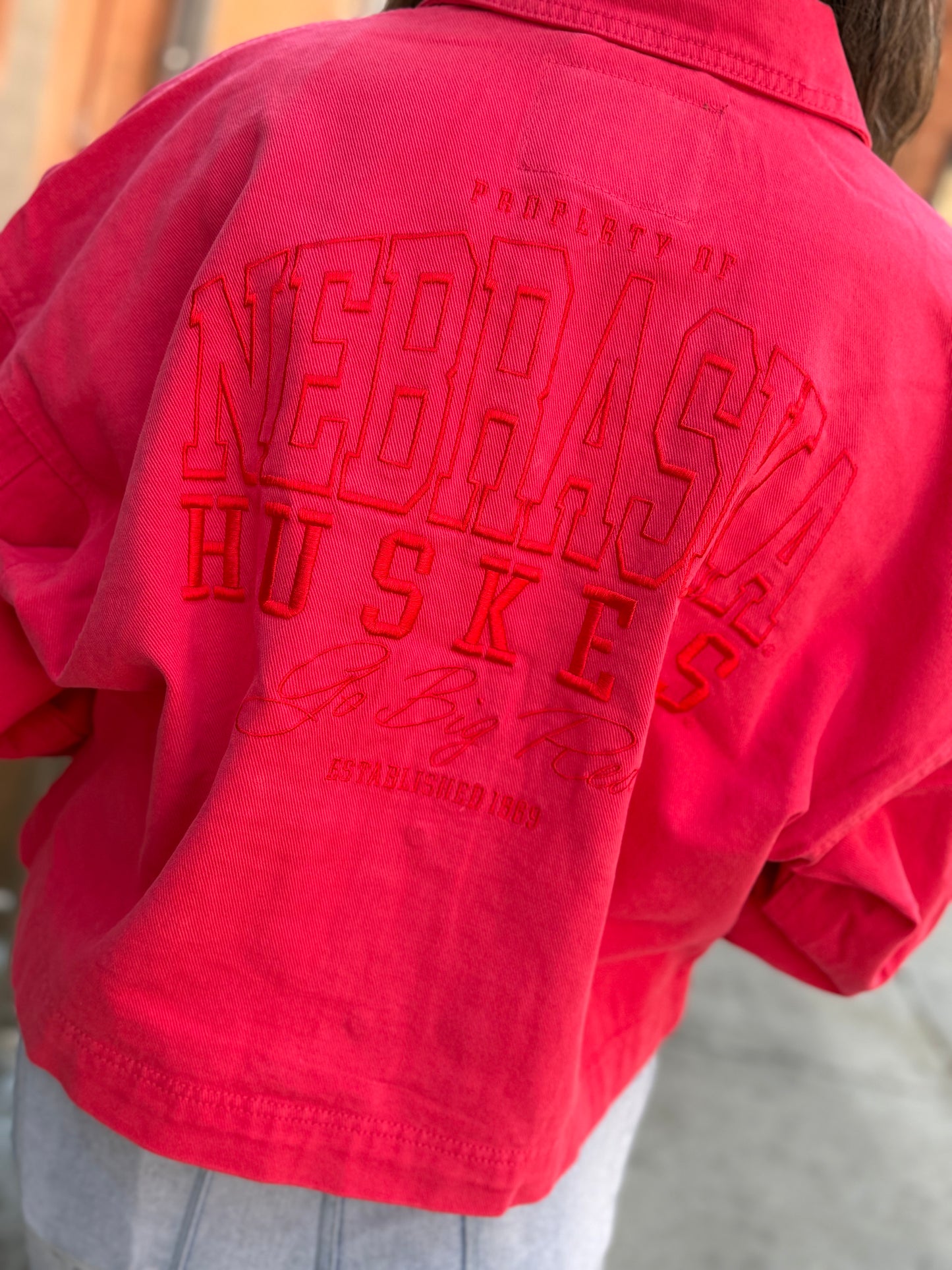 Red Huskers Denim Jacket