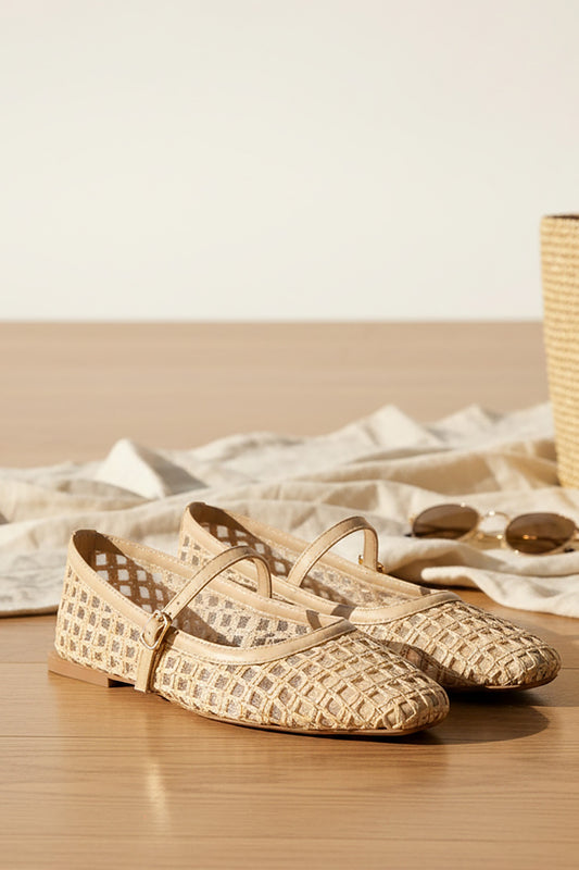 Woven Mary Jane Flats