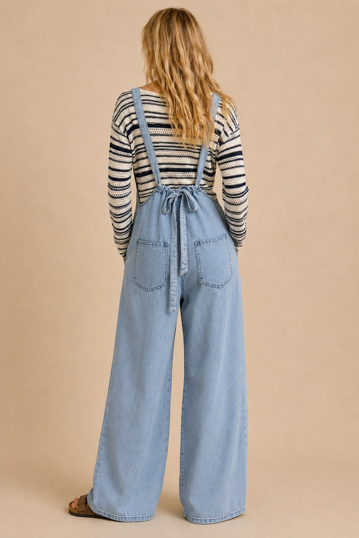 Vintage Meadow Embroidered Denim Jumpsuit