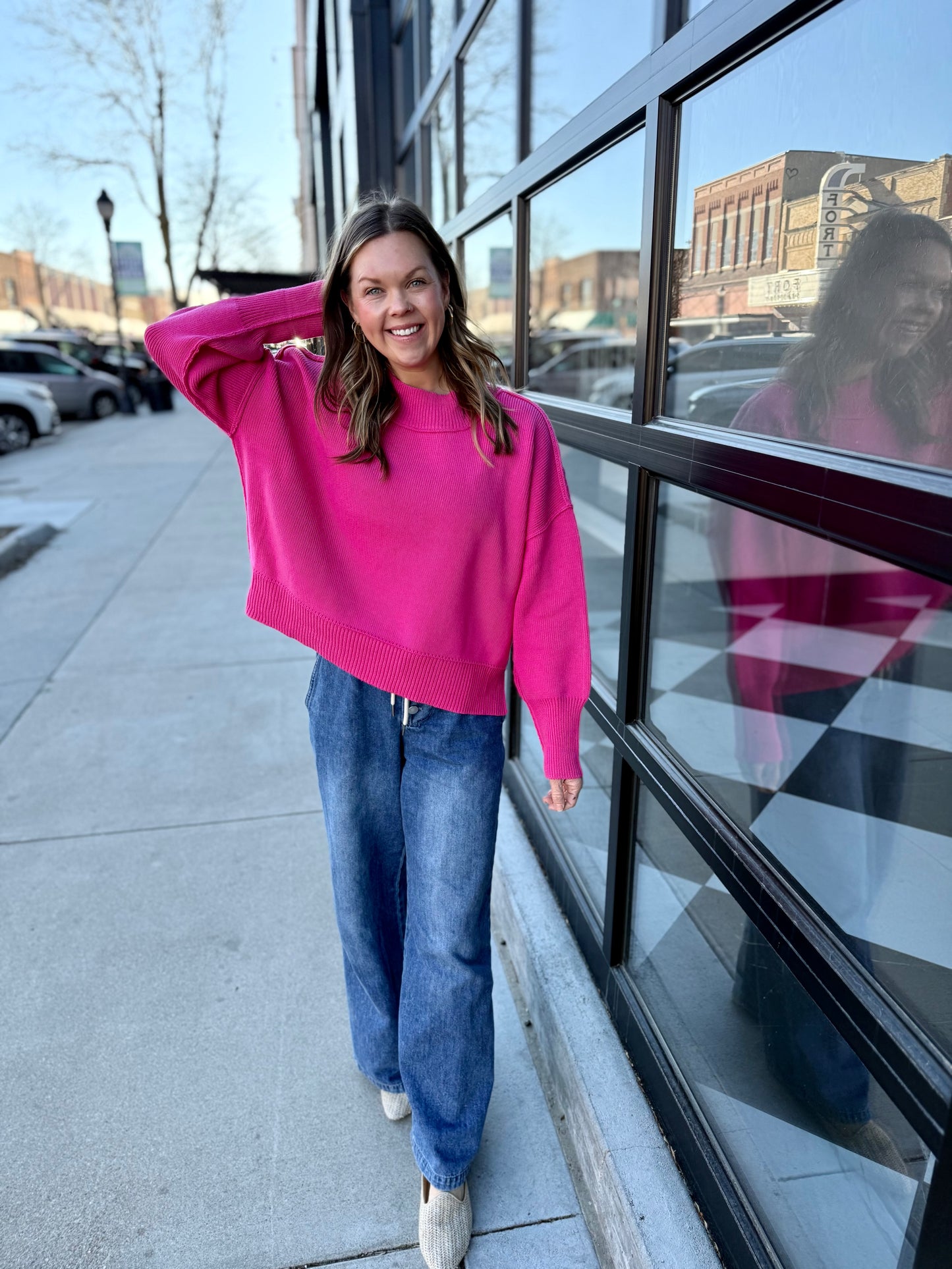 The Jackson Long Sleeve - Fuchsia