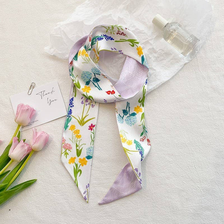 SOFT SILKY SKINNY TWILLY SCARF NECKLACE WRAP