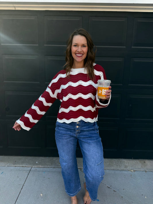 Wavy Textured Sweater