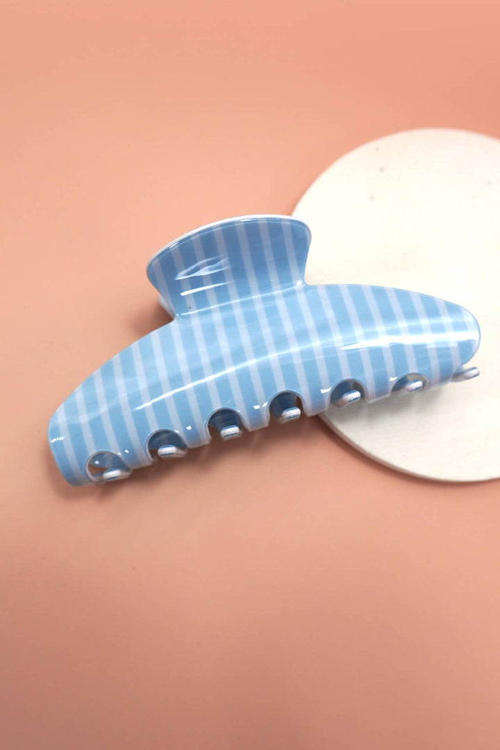Jumbo Stripe Plaid Hair Claw Clip