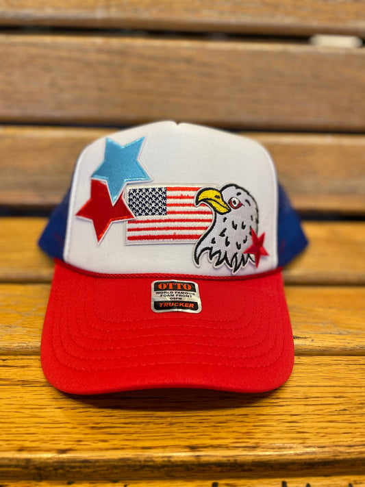 America Eagle  With Stars Trucker Hat