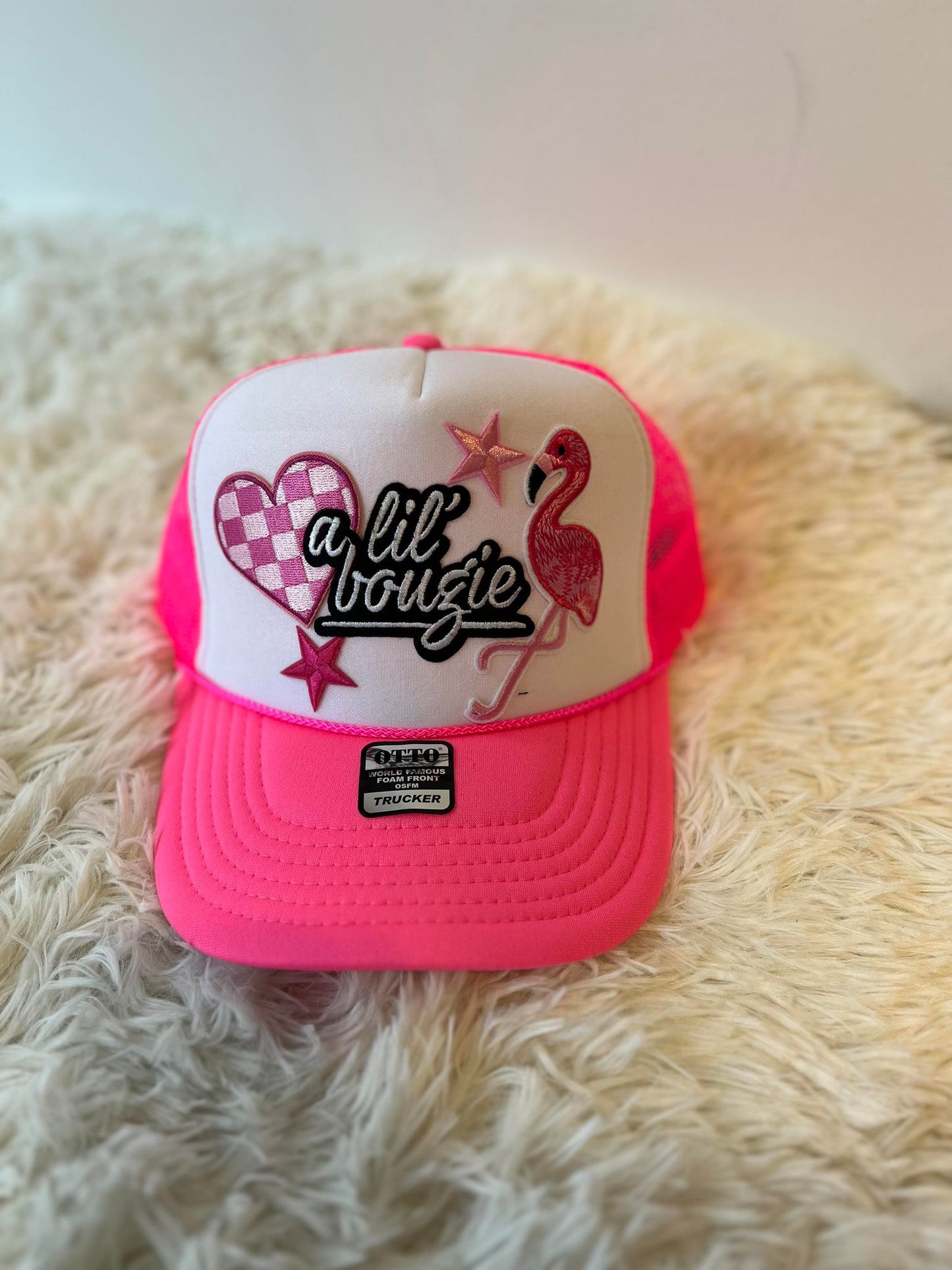 A Lil Bougie Patch Trucker Hat PINK