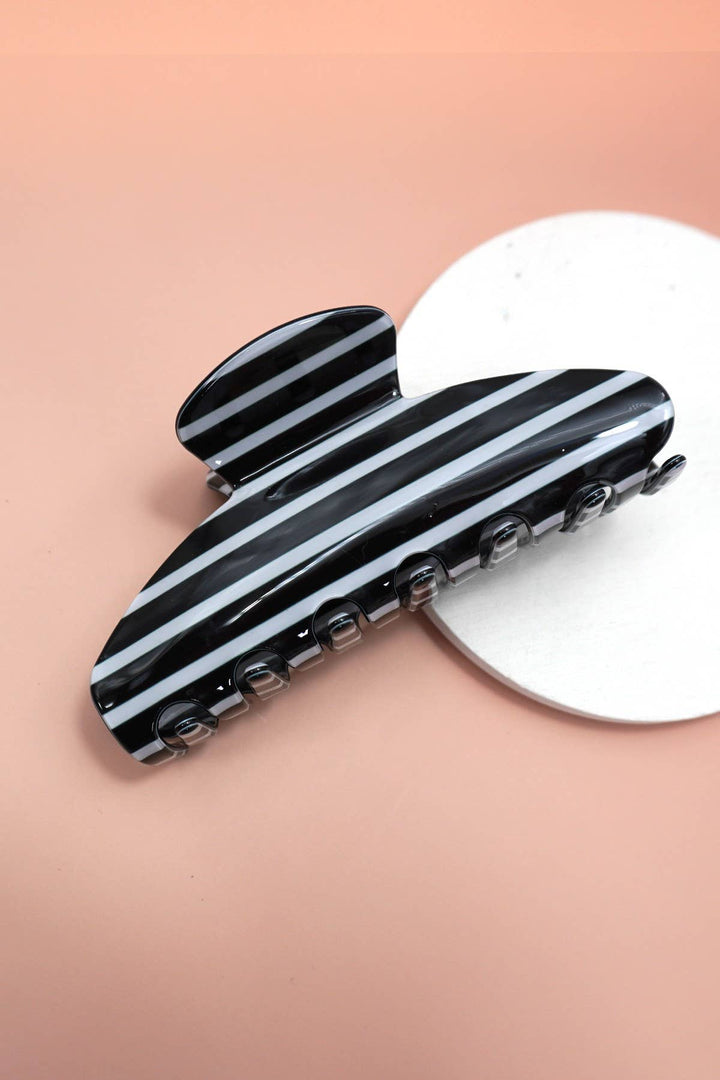 Jumbo Stripe Plaid Hair Claw Clip