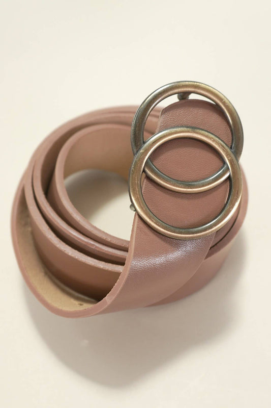 DOUBLE O BUCKLE BELT | Taupe
