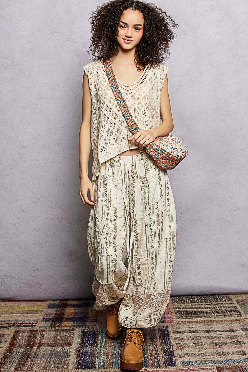 Golden Meadow Quilted Crescent Crossbody