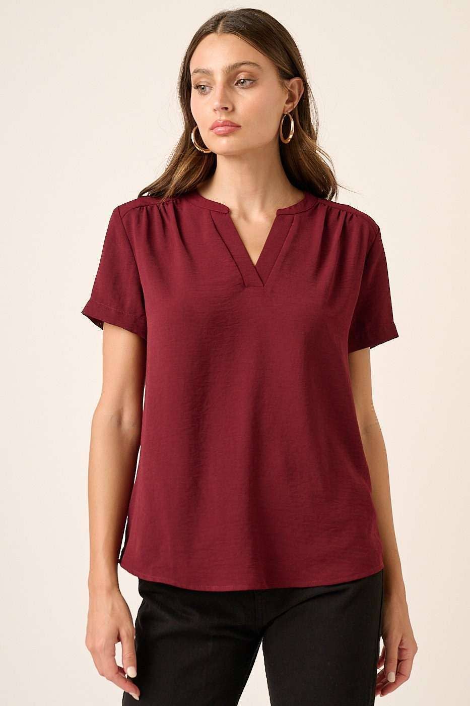 Airflow V Neck Blouse 2 (8 COLORS)